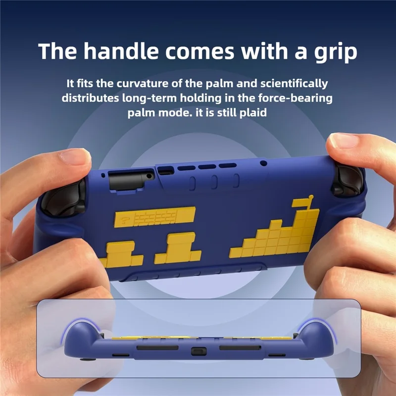 For Nintendo Switch 2 Silicone Case Anti-Slip Shockproof Gaming Console Protective Cover - Blue