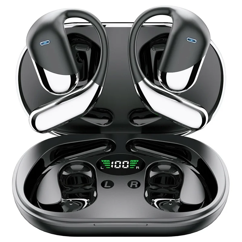 Q16H3 Ear Hook Bluetooth-compatible 5.3 Earbuds Open-Ear AI Translation Wireless Earphones - Black