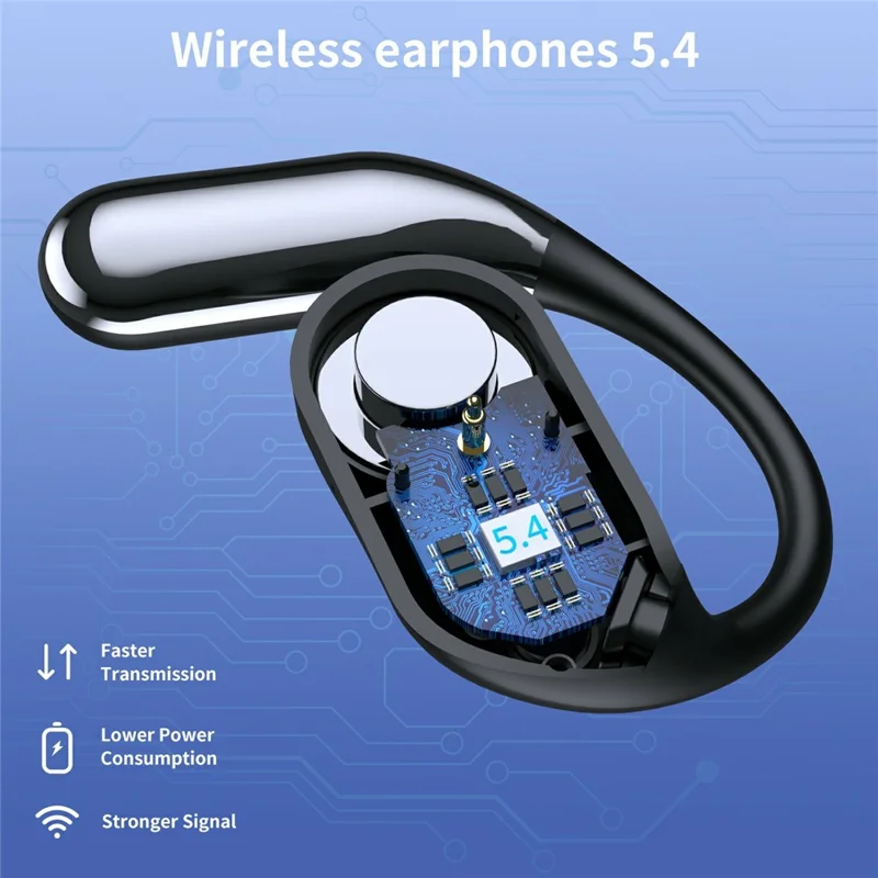 Q16H3 Ear Hook Bluetooth-compatible 5.3 Earbuds Open-Ear AI Translation Wireless Earphones - Black