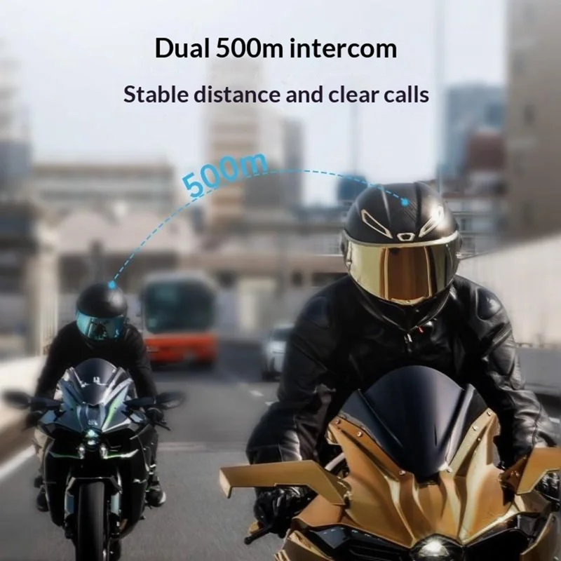 Q30 Pro Kask motocyklowy z twardym mikrofonem, zestawem głośnomówiącym Bluetooth 1000 mAh, wyświetlaczem LED, kaskowym zestawem słuchawkowym odpornym na wodę IP56 – Czarny