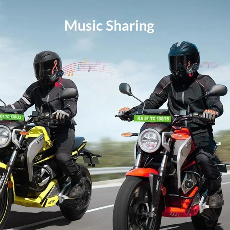 Q30 Pro Motorcycle Helmet Headset with Soft Hard 2 in 1 Mic Bluetooth-compatible Intercom Earphones IP56 Waterproof Headset - Black