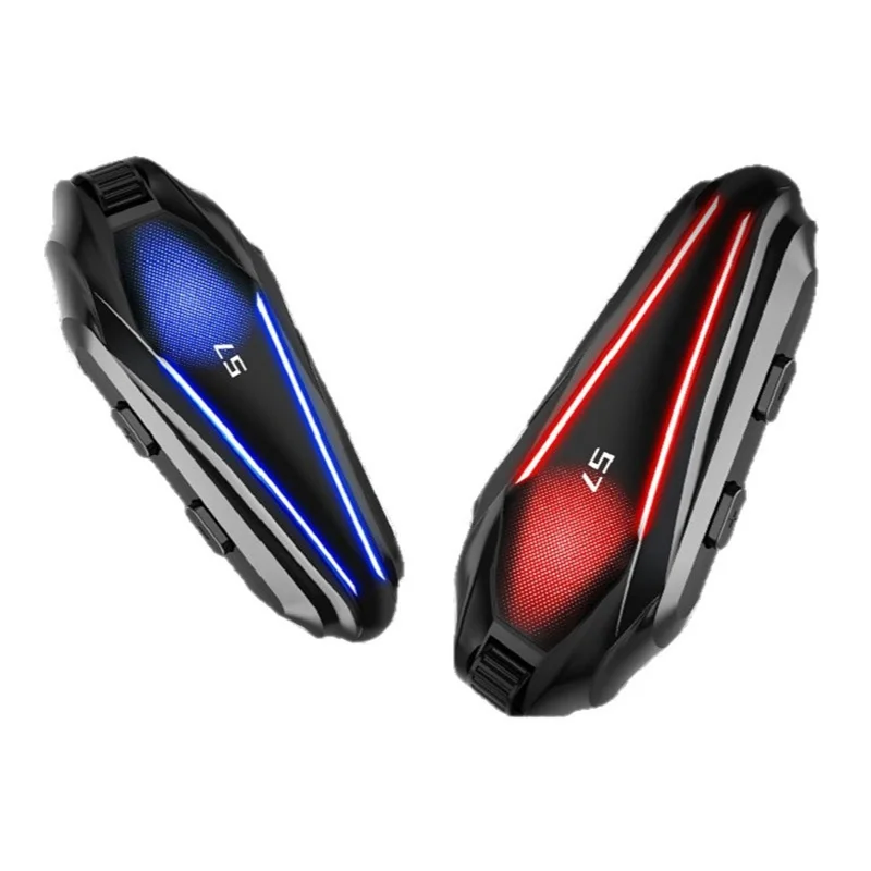 S7 Auriculares para Casco Bluetooth Compatible con Micrófono Intercambiable Suave y Rígido, Cancelación de Ruido Impermeable IP67, Intercomunicador para Motocicleta, Auriculares para Conducir (Sin Tarjeta de Memoria) - Negro