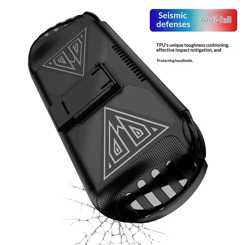 TPU Protective Case for Anbernic RG VITA  /  RG VITA Pro Handheld Gaming Console Triangle Support Shockproof Cover with Stand - White