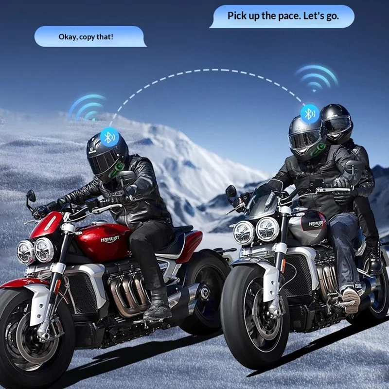 HENGJIANG A50 Waterproof 3D Surround Sound Bluetooth-compatible Motorcycle Helmet Headset with Soft Mic (without Memory) - Black