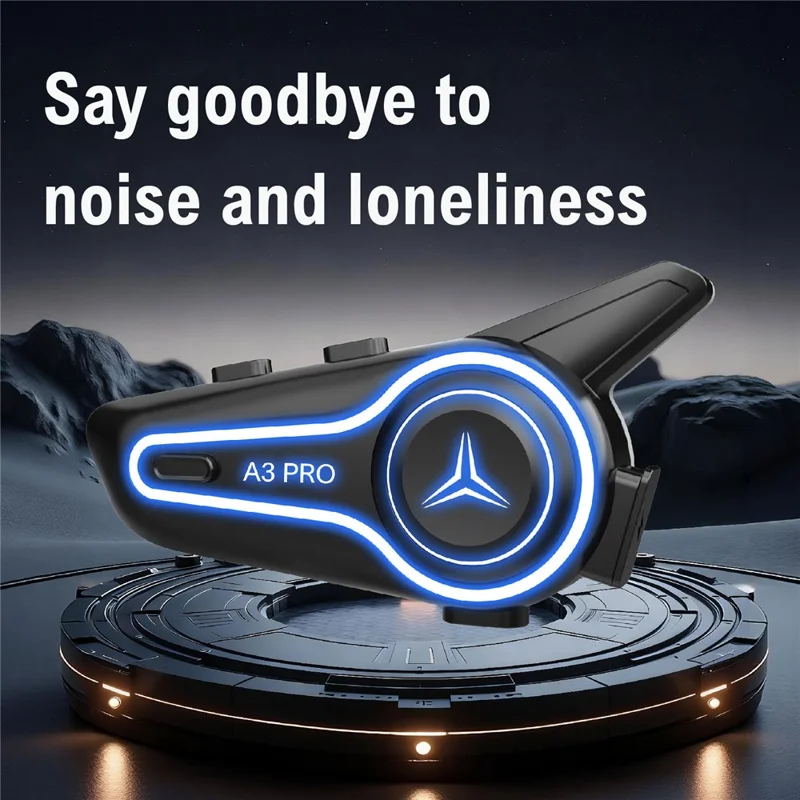 A3 PRO Motorradhelm Bluetooth-Headset IP67 wasserdicht Sprechgarnitur mit 2-in-1-Mikrofon (ohne Speicher) – Schwarz