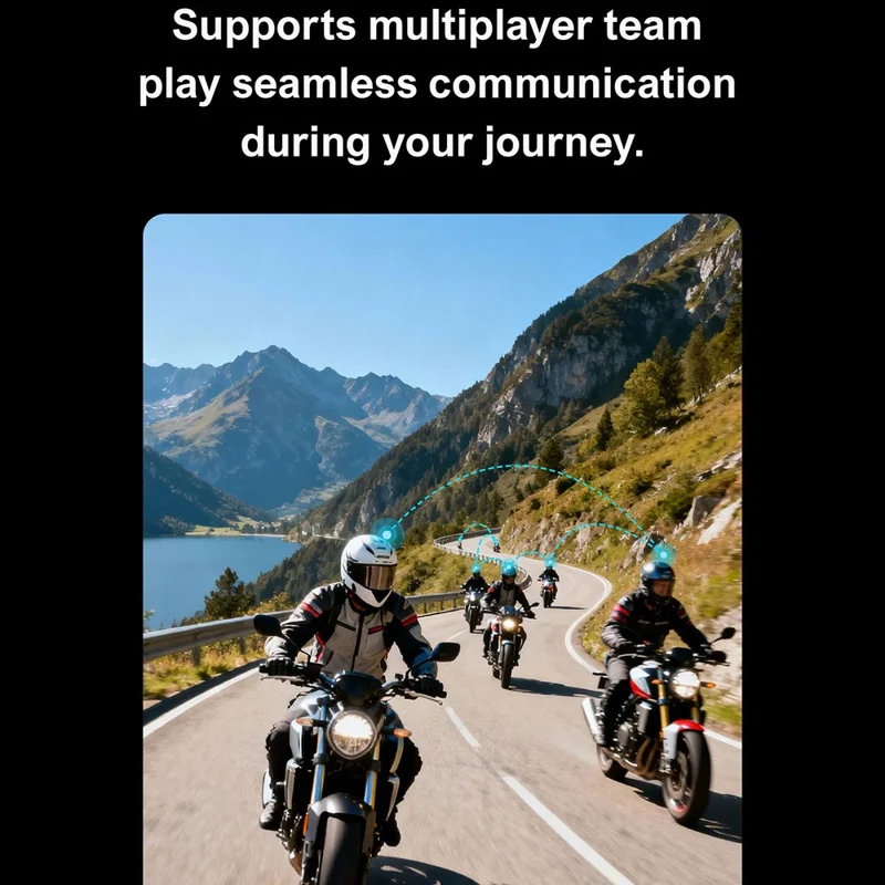 A3 PRO Motorradhelm Bluetooth-Headset IP67 wasserdicht Sprechgarnitur mit 2-in-1-Mikrofon (ohne Speicher) – Schwarz