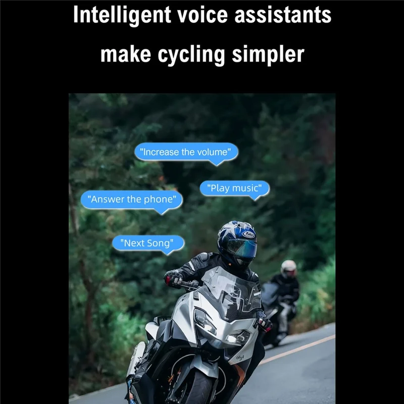 A3 PRO Motorradhelm Bluetooth-Headset IP67 wasserdicht Sprechgarnitur mit 2-in-1-Mikrofon (ohne Speicher) – Schwarz