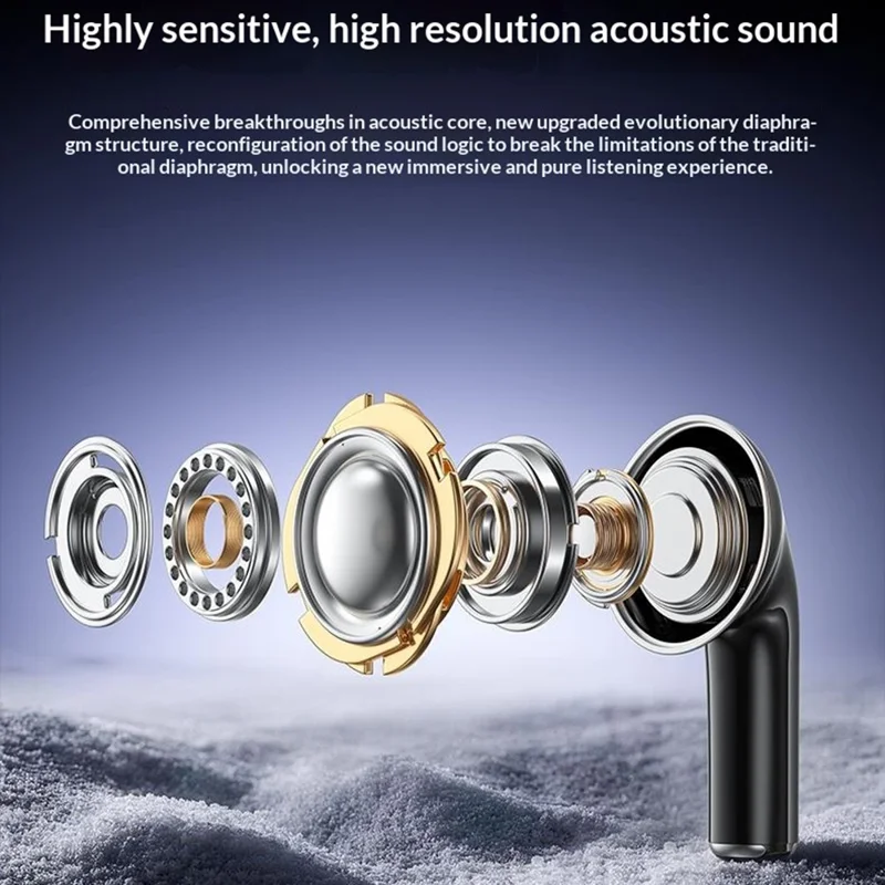 WEKOME WS-33 Wireless Bluetooth-compatible Earbuds 13mm Drivers Hi-Fi Audio Touch Control In-Ear Earphones for Music - Black