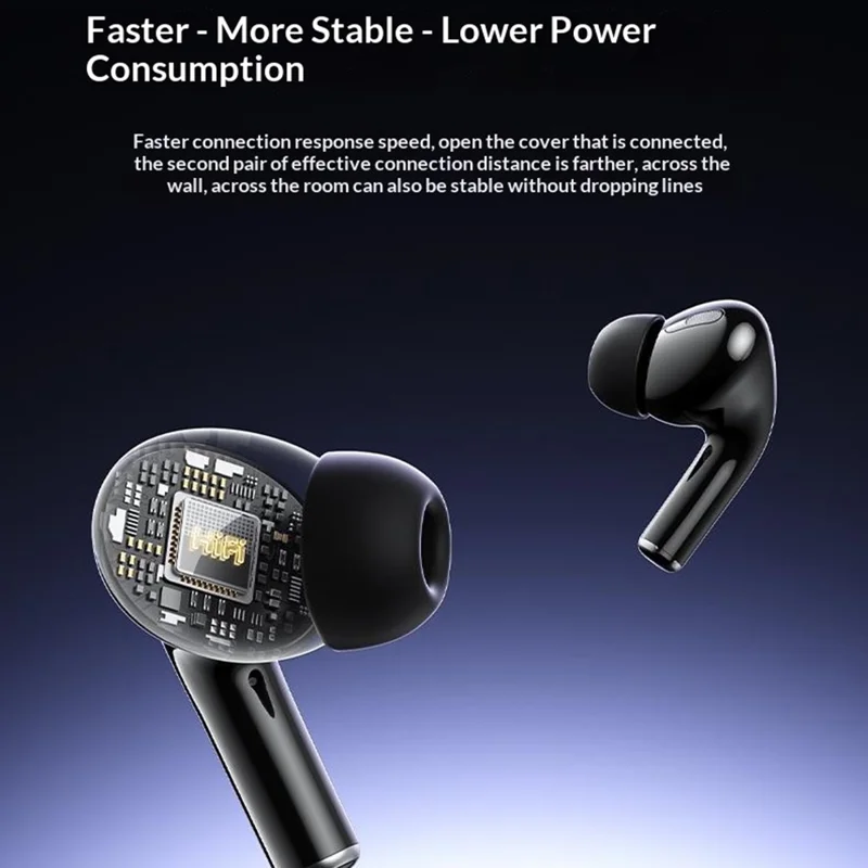 WEKOME WS-33 Wireless Bluetooth-compatible Earbuds 13mm Drivers Hi-Fi Audio Touch Control In-Ear Earphones for Music - Black
