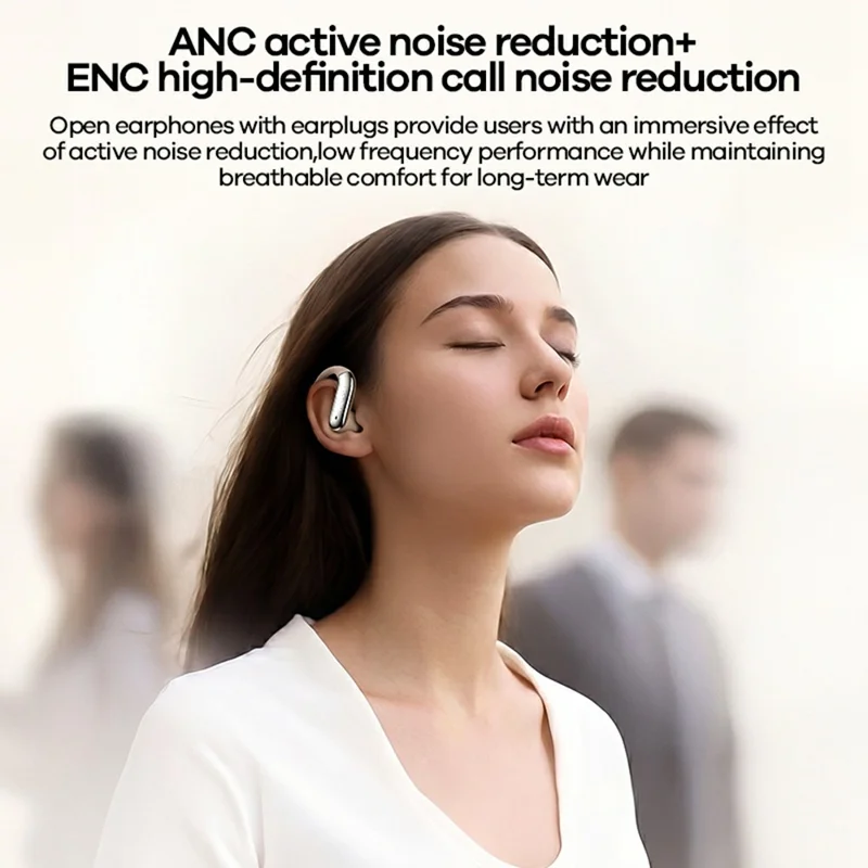 REMAX OWS-28 Open Ear Earhook Wireless Earbuds ANC ENC Noise Cancelling IPX5 Waterproof Headset for Sports - Grey