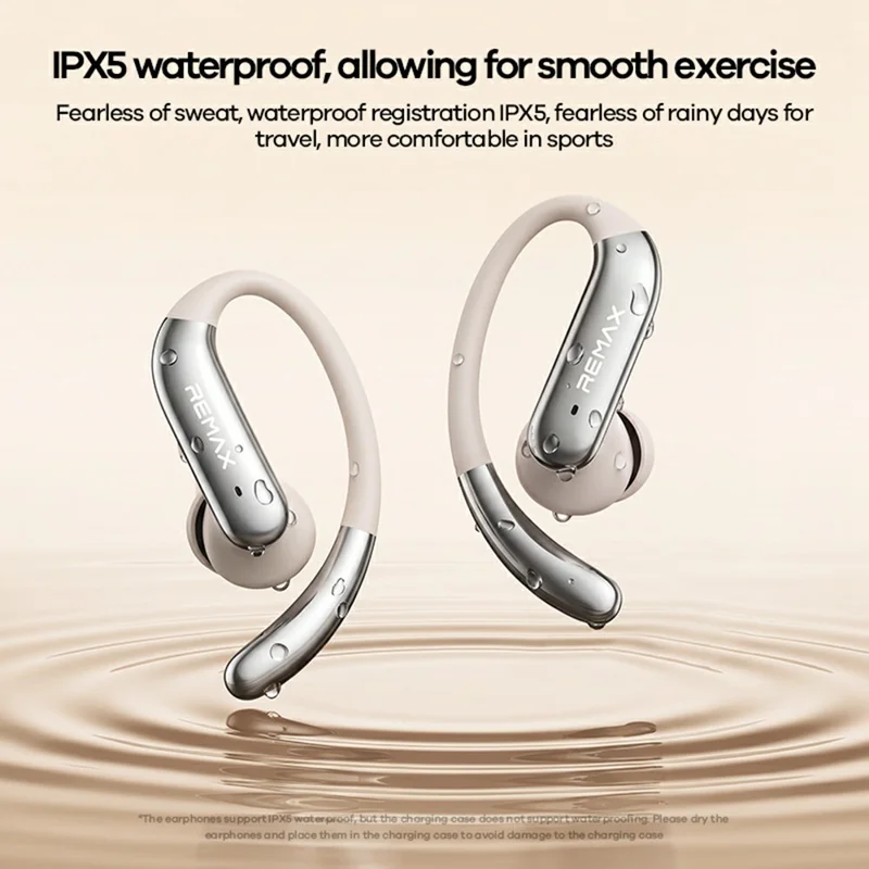 REMAX OWS-28 Open Ear Earhook Wireless Earbuds ANC ENC Noise Cancelling IPX5 Waterproof Headset for Sports - Grey