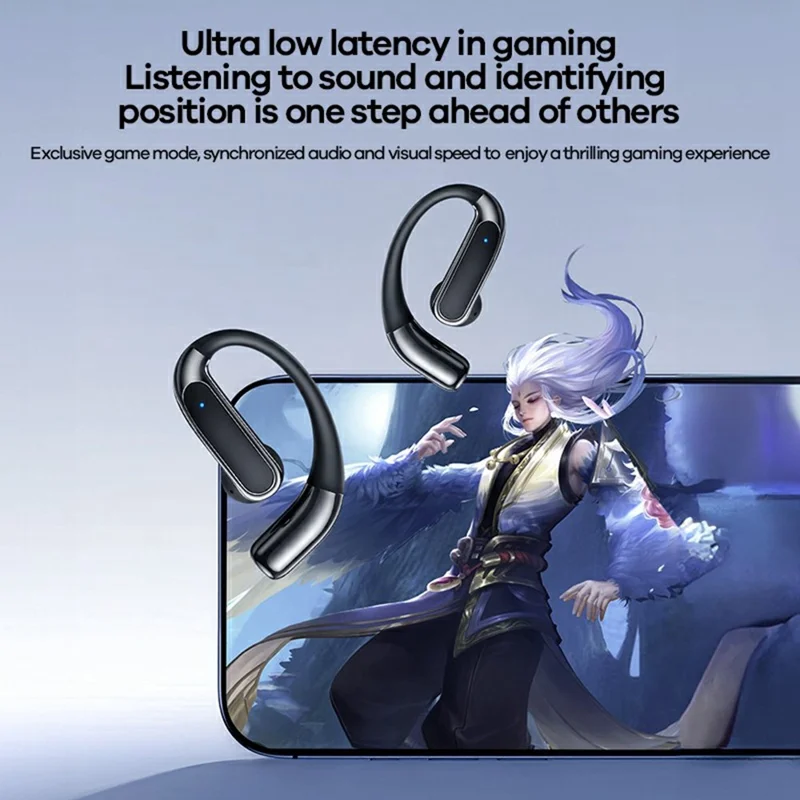 REMAX OWS-17 Open-Ear-Kopfhörer Bluetooth 6.0 Hi-Resolution Audio Gaming-Modus Ohrbügel-Ohrhörer – Schwarz