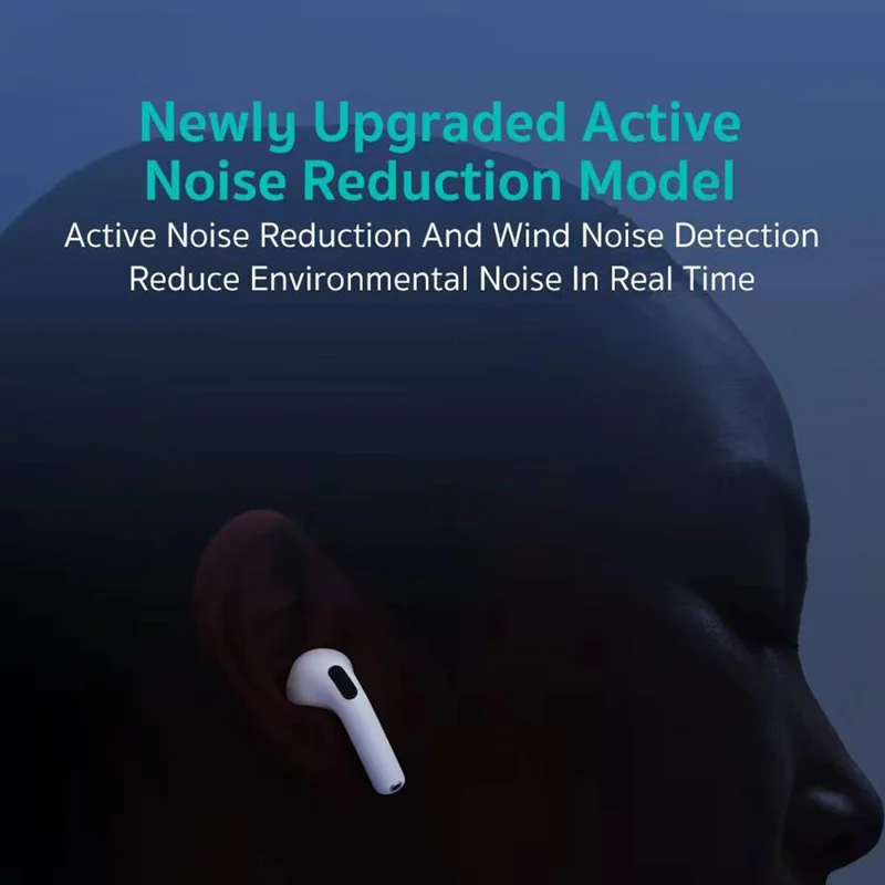 COTECI N4 Bluetooth-совместимые наушники с ANC, функцией беспроводной зарядки и обнаружения в ухе, TWS-наушники — белые