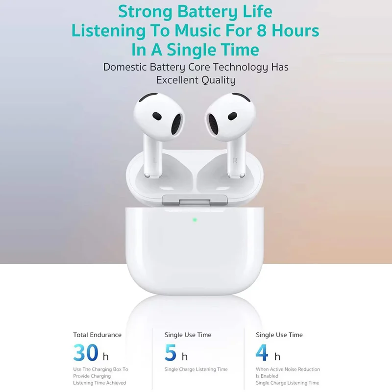 COTECI N4 Bluetooth-совместимые наушники с ANC, функцией беспроводной зарядки и обнаружения в ухе, TWS-наушники — белые