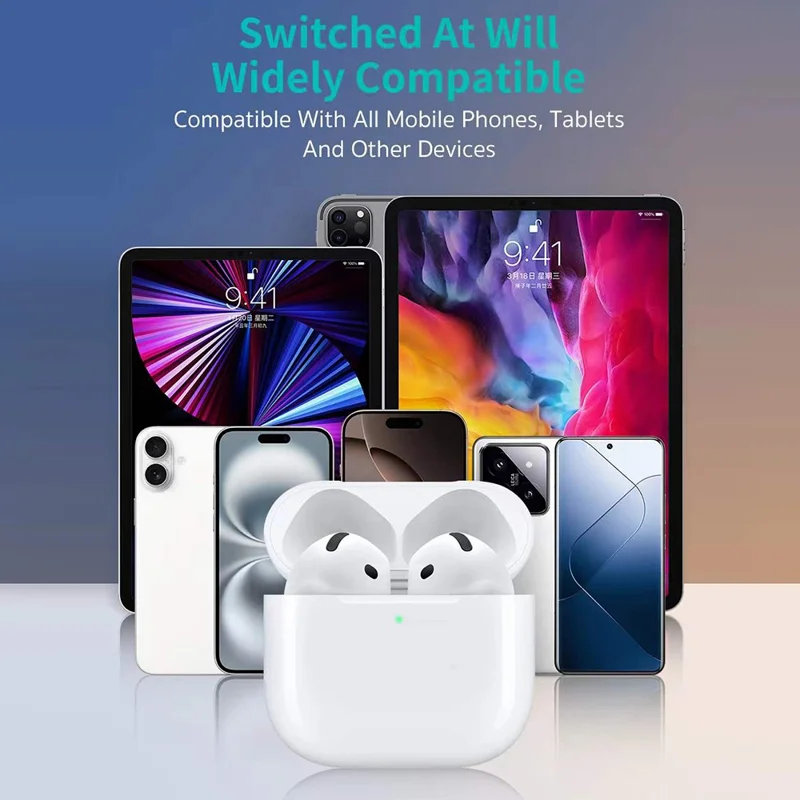 COTECI N4 Bluetooth-совместимые наушники с ANC, функцией беспроводной зарядки и обнаружения в ухе, TWS-наушники — белые
