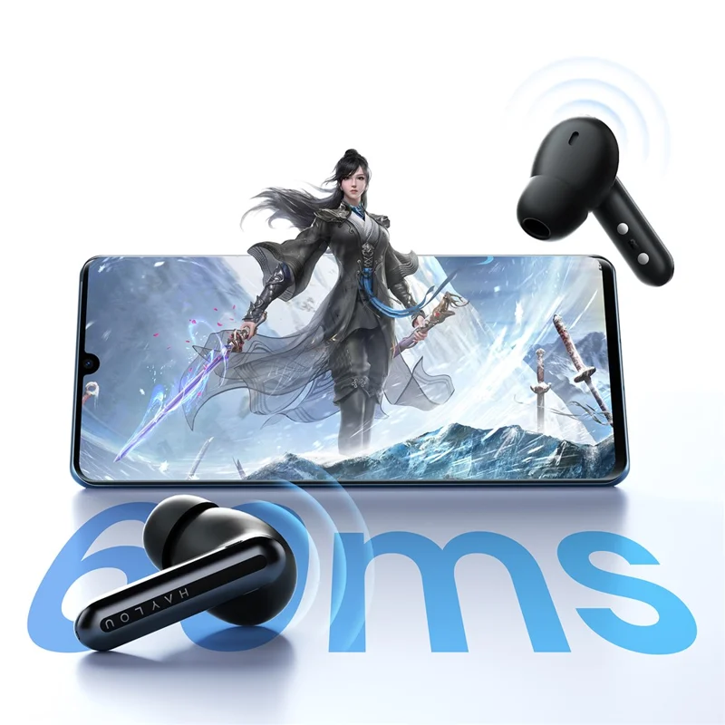 HAYLOU Mori Plus T016 Bluetooth-compatible 6.0 Earbuds ANC 28H Battery Hi-Fi Wireless Earphones - Black