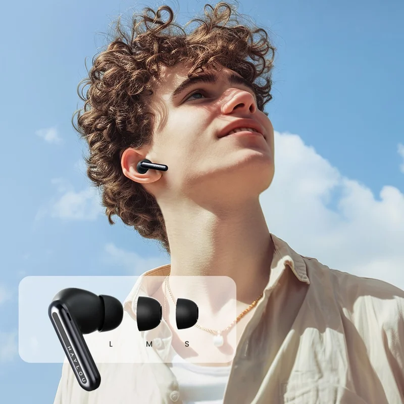 HAYLOU Mori Plus T016 Bluetooth-compatible 6.0 Earbuds ANC 28H Battery Hi-Fi Wireless Earphones - Black