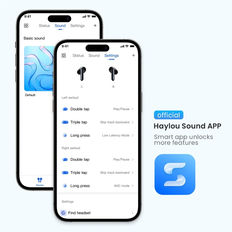 HAYLOU Mori Plus T016 Bluetooth-compatible 6.0 Earbuds ANC 28H Battery Hi-Fi Wireless Earphones - Black