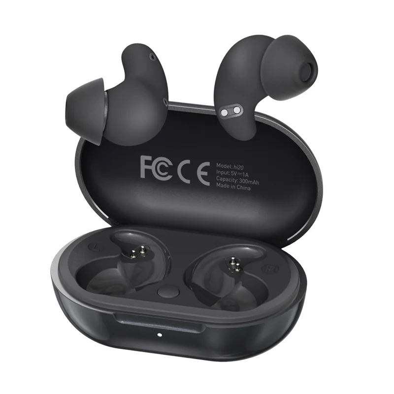 HILEO Hi20 Écouteurs pour le sommeil avec bruit blanc, écouteurs TWS Bluetooth avec annulation active du bruit - Noir