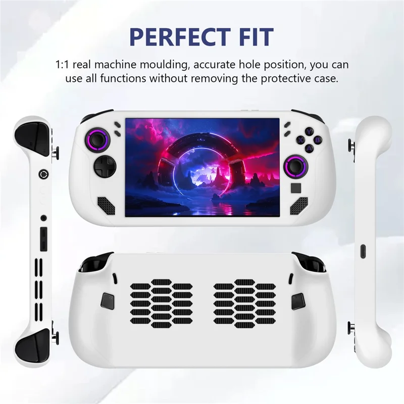 Coque en silicone pour console de jeu portable Lenovo Legion GO S - Étui de protection antipoussière et antidéflagrant avec conception thermique arrière - Noir