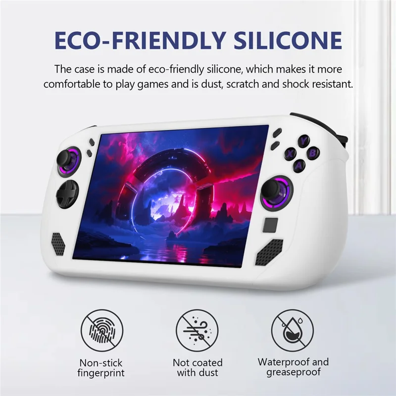 Coque en silicone pour console de jeu portable Lenovo Legion GO S - Étui de protection antipoussière et antidéflagrant avec conception thermique arrière - Noir