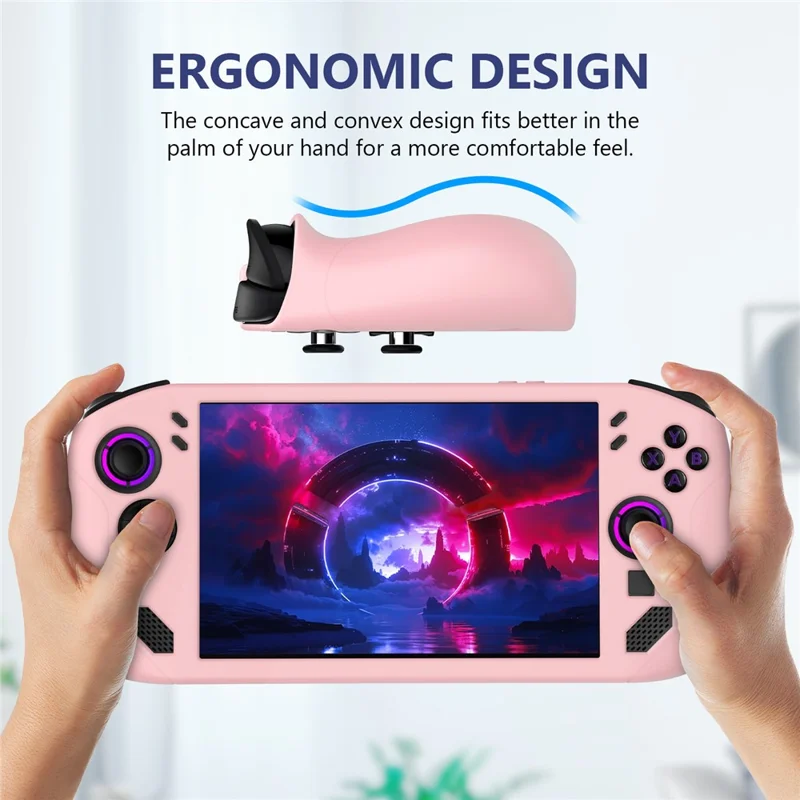 Coque en silicone pour console de jeu portable Lenovo Legion GO S - Étui de protection antipoussière et antidéflagrant avec conception thermique arrière - Noir