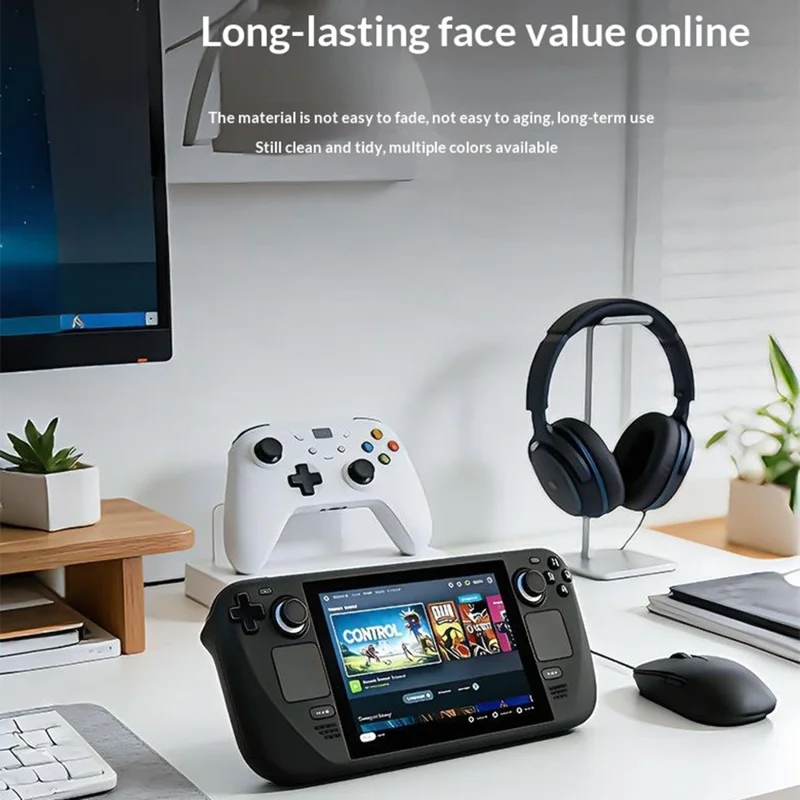 لـ Steam Deck / Steam Deck OLED غطاء سيليكون 360 درجة واقي مقاوم للانزلاق ومضاد للصدمات - أسود
