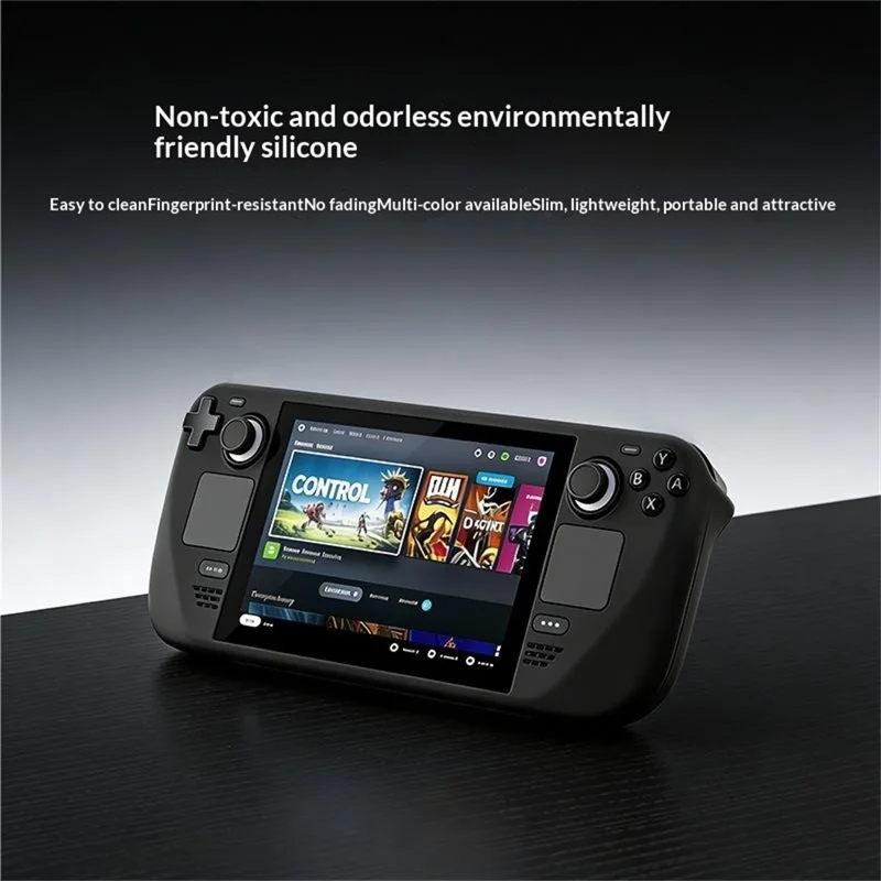 لـ Steam Deck / Steam Deck OLED غطاء سيليكون 360 درجة واقي مقاوم للانزلاق ومضاد للصدمات - أسود