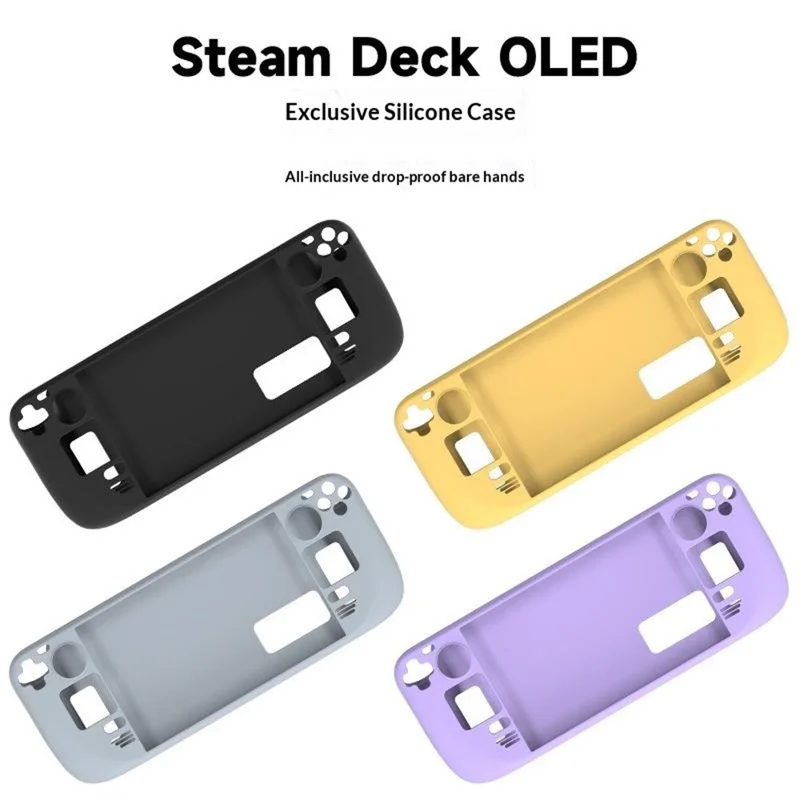 لـ Steam Deck / Steam Deck OLED غطاء سيليكون 360 درجة واقي مقاوم للانزلاق ومضاد للصدمات - أسود