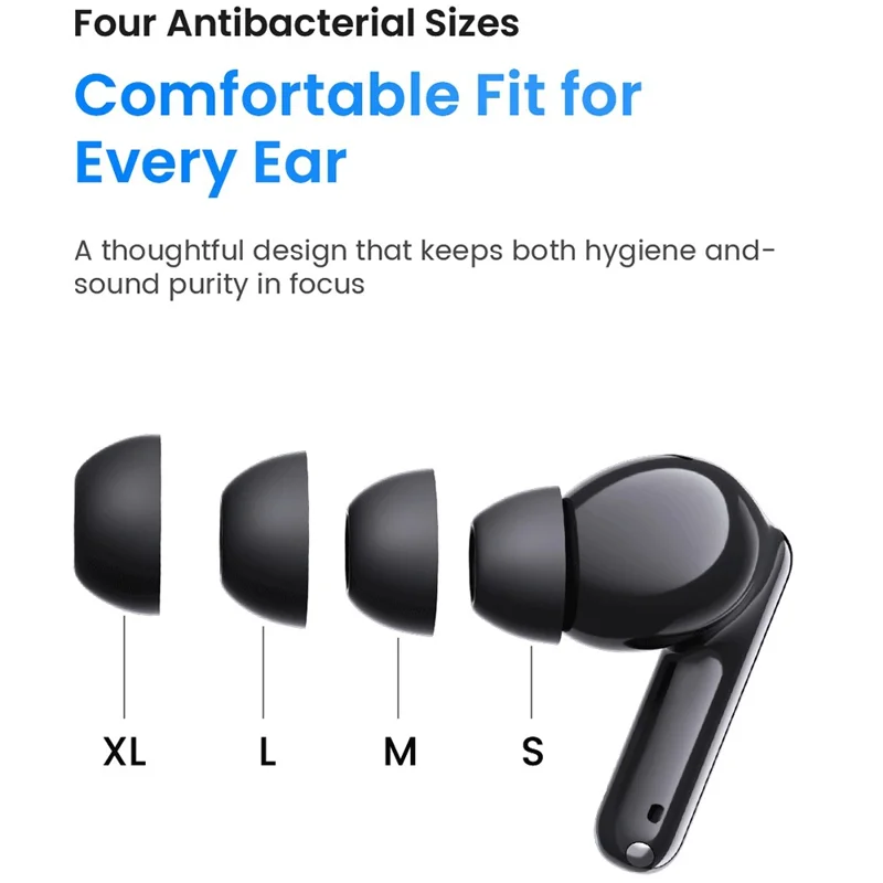 HAYLOU Flowbuds N55 HT01 Bluetooth-compatible 6.0 In-Ear Earbuds ANC ENC Hi-Res IPX5 Waterproof Headset - Black