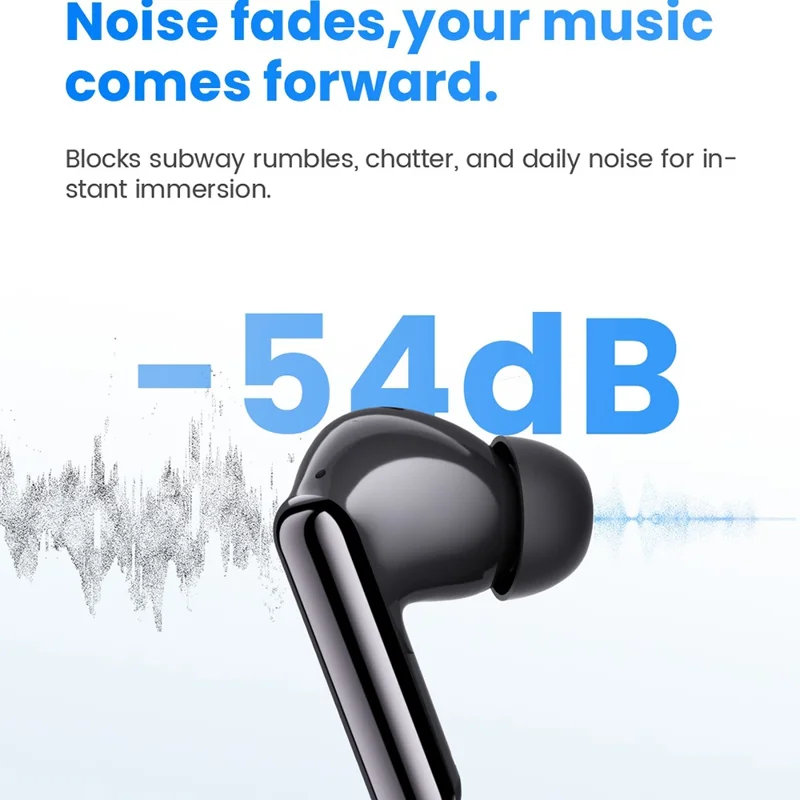 HAYLOU Flowbuds N55 HT01 Bluetooth-compatible 6.0 In-Ear Earbuds ANC ENC Hi-Res IPX5 Waterproof Headset - Black