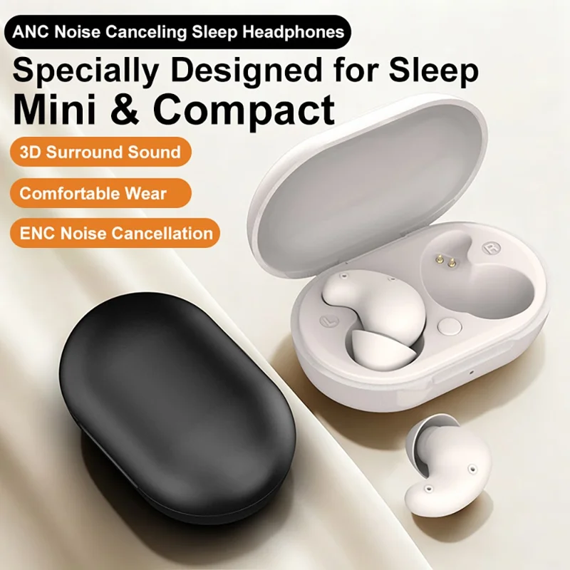 S1 Cuffie per il Sonno con Rumore Bianco, Cancellazione Attiva del Rumore ANC, Impermeabili IPX5, Cuffie Bluetooth - Arancione