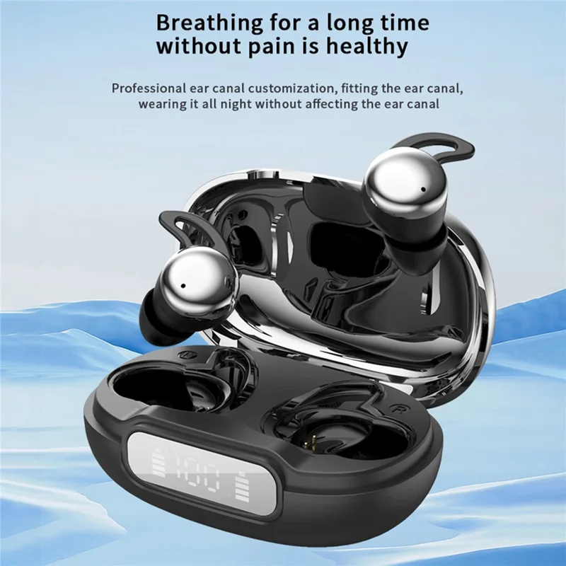 YYK-Q81 Mini auricolari Bluetooth auricolari wireless con cancellazione del rumore intra-auricolari per il sonno - Nero