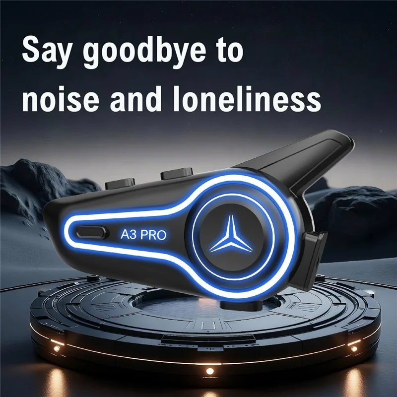 A3 PRO Helmet Bluetooth-compatible Earphones with Soft Mic Motorcycle Waterproof Wireless Headset for Delivery Riders (No Memory Card) - Black