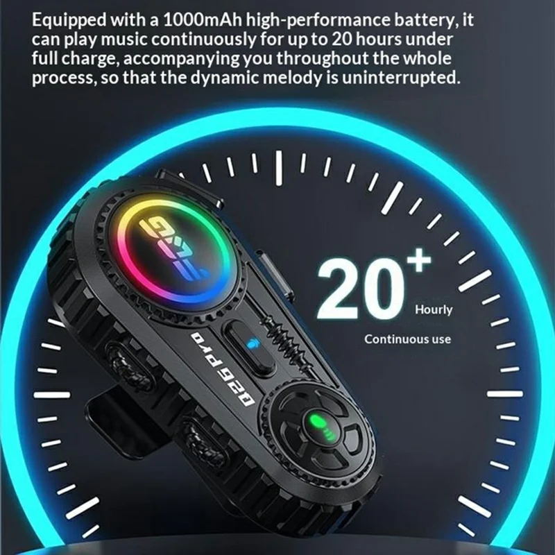 Q26 Pro Helmet Bluetooth-compatible Intercom Headset with Hard Mic 500m Range Noise Reduction Waterproof Earphone for Motorcycle (No Memory Card)