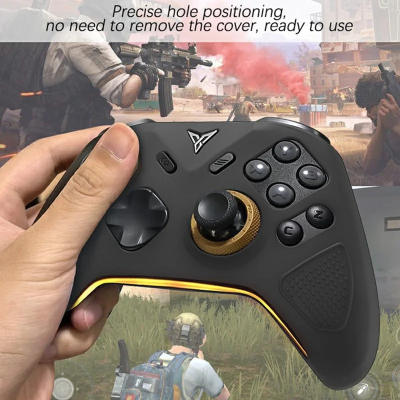 Silikonhülle für Flydigi Black Warrior 5 Pro Gamepad, 360-Grad-Vollschutz, rutschfeste, stoßfeste Abdeckung – Schwarz