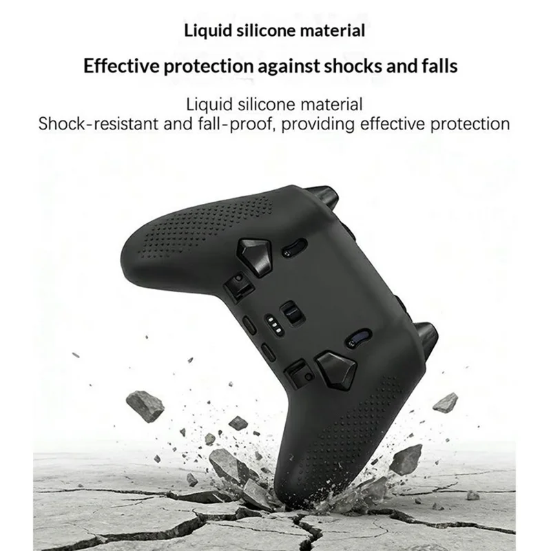 Silikonhülle für Flydigi Black Warrior 5 Pro Gamepad, 360-Grad-Vollschutz, rutschfeste, stoßfeste Abdeckung – Schwarz