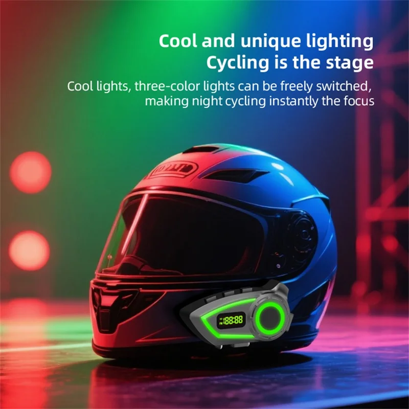 Y100 Motorcycle Helmet Headset with Soft Mic IP65 Waterproof Bluetooth-compatible Wireless Earphones for Riding - Black