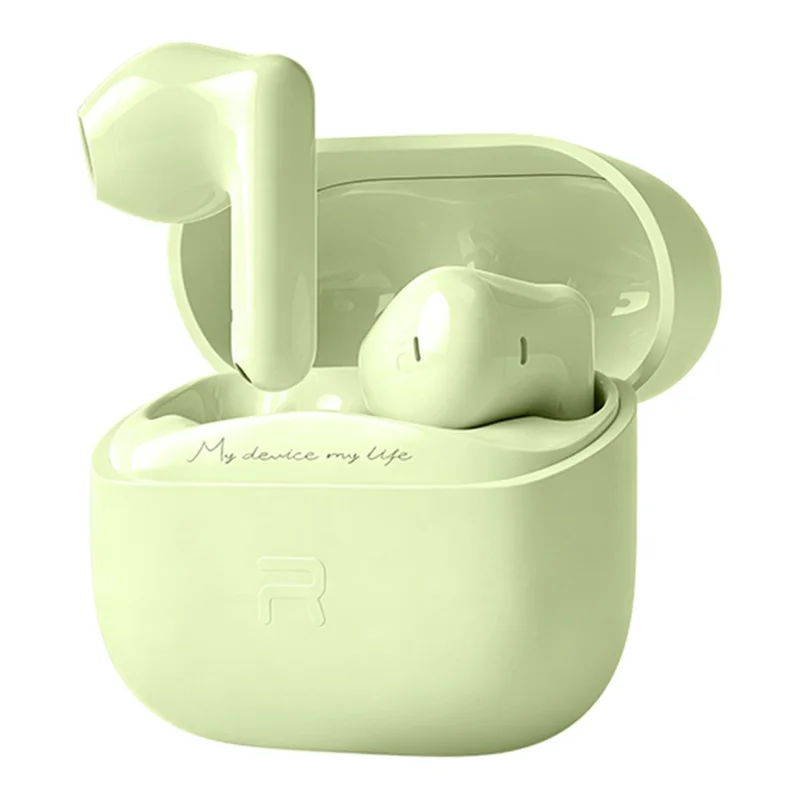 REMAX TWS-25 Wireless Stereo Semi-In-Ear Earbuds Bluetooth-compatible 6.0 4-Mic ENC Noise Cancelling Headset - Green