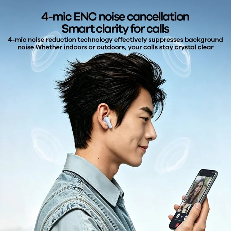REMAX TWS-26 ANC ENC Noise Cancelling Wireless Earbuds 50H Battery 4-Mic Dual Device Connection Music Call Headset - Ivory White