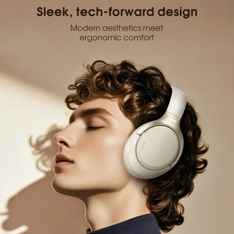 LDNIO H02 Bluetooth-compatible 5.4 Headphones 49 Hours Battery 40mm Driver Over-Ear Wireless Headset for Gaming Music - Black