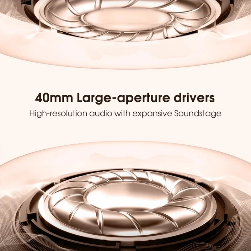 LDNIO H02 Bluetooth-compatible 5.4 Headphones 49 Hours Battery 40mm Driver Over-Ear Wireless Headset for Gaming Music - Black
