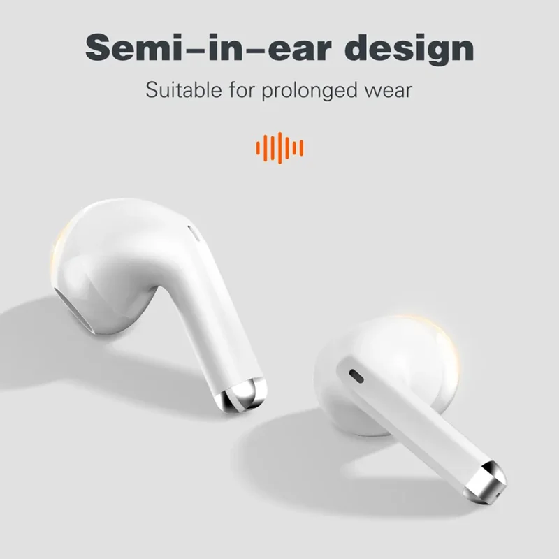 LDNIO T03 TWS Bluetooth 5.3 Hörlurar Halv-i-örat Hi-Fi 13 mm Driver 20-timmars Batteri Transparent Design Huvudtelefon – Vit