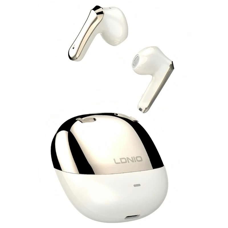 LDNIO T15 TWS Bluetooth-compatible V6.0 Earbuds IPX5 Waterproof HiFi Sound Semi-in-Ear Wireless Earbuds - White