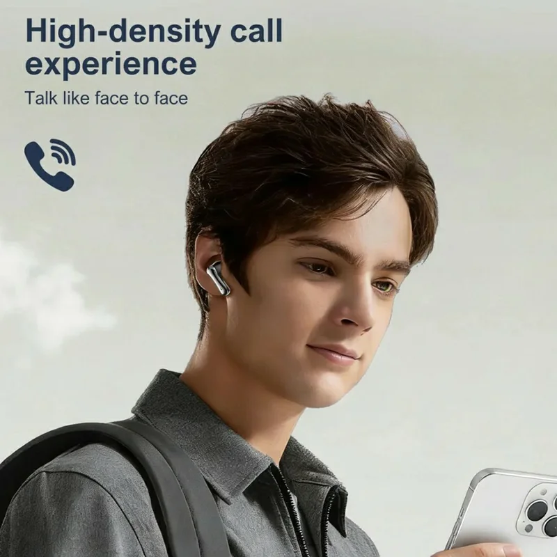 LDNIO T15 TWS Bluetooth-compatible V6.0 Earbuds IPX5 Waterproof HiFi Sound Semi-in-Ear Wireless Earbuds - White