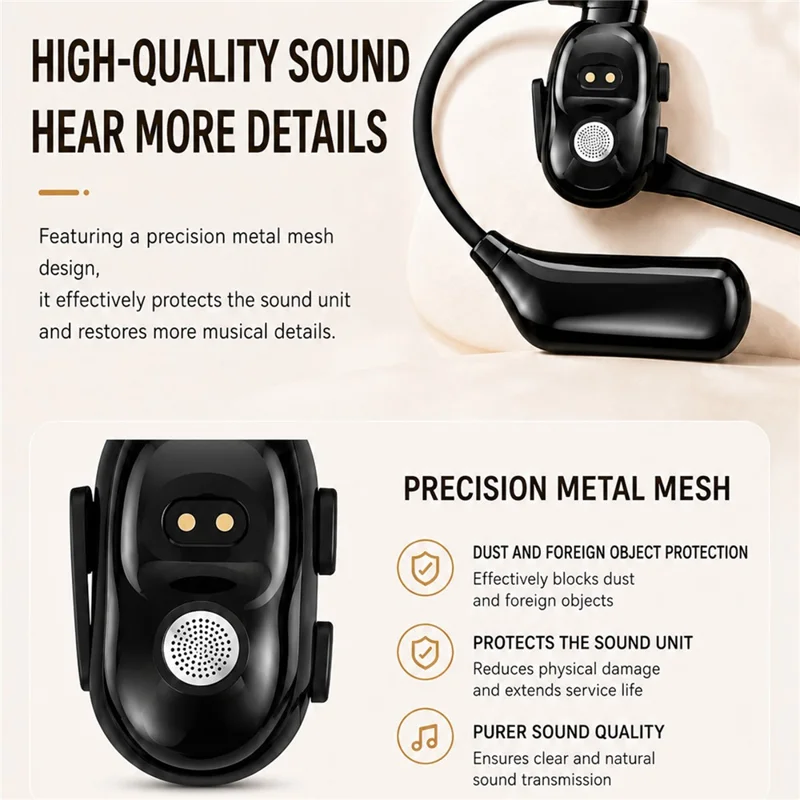 Noise Cancelling Mono Bluetooth-compatible 6.0 Earphones with Rotating Microphone Business Earphones with Wireless Adapter - Black