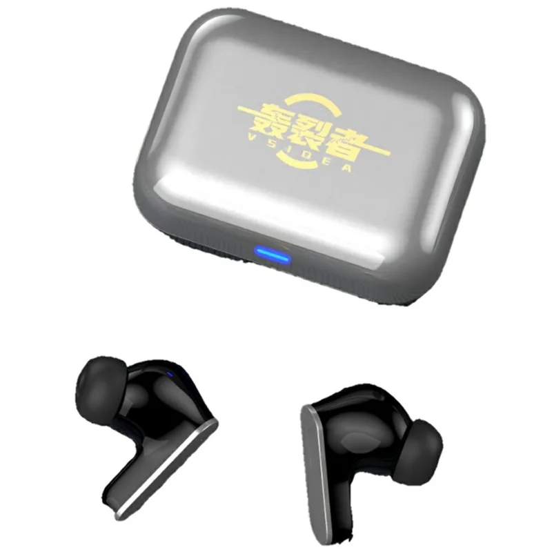 VSIDEA A93S TWS Cuffie Bluetooth Cuffie Wireless con Bassi Profondi, Cuffie In-Ear per Gaming - Nero Argento