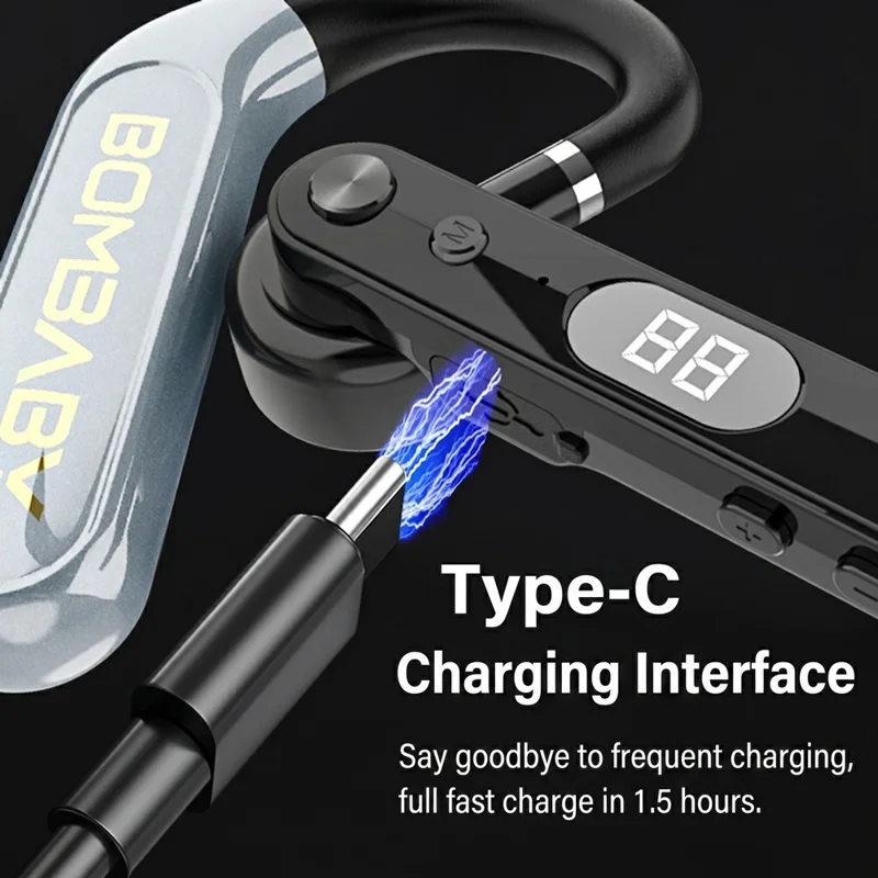 VSIDEA V82 Ear Hook Bluetooth-compatible Earphones Non-in-ear Wireless Earphones Digital Display for Business