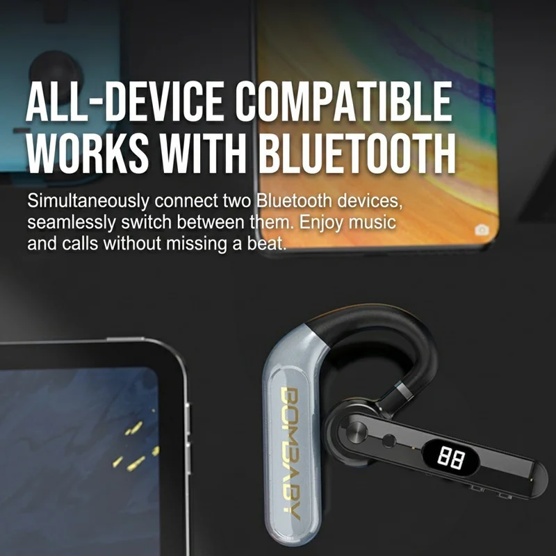 VSIDEA V82 Ear Hook Bluetooth-compatible Earphones Non-in-ear Wireless Earphones Digital Display for Business