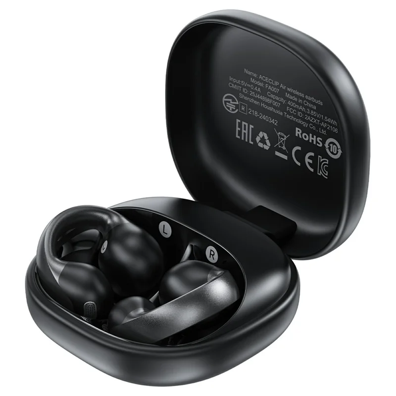 ACEFAST FA007 ACECLIP Air Wireless Earbuds Open-Ear Clip Bluetooth-compatible 6.0 AI Call Earphones - Black